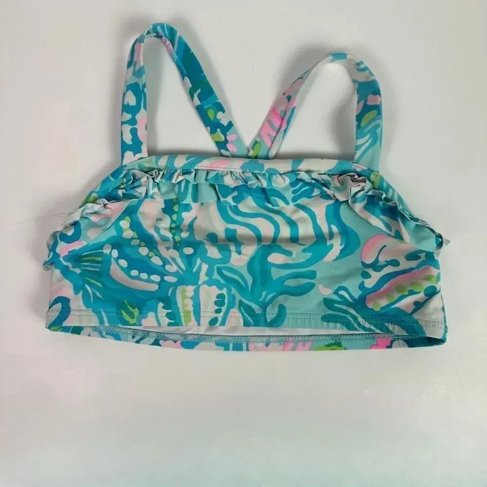 Lilly Pulitzer Girls Bikini Top size 6 Cross Back